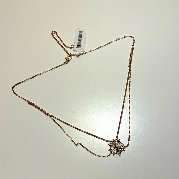 SPORTSGIRL | Gold tone mystic sunburst dual layer necklace | NWT - Picture 7 of 8